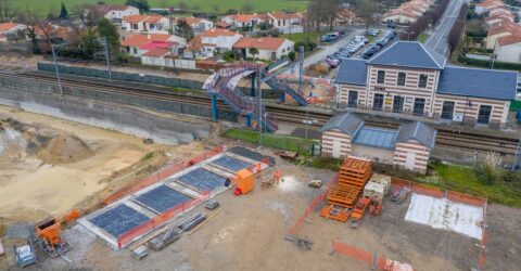 Vue aérienne - Gare Montaigu - janvier 2020